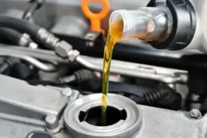 Oil Change 1 Engine oil being poured