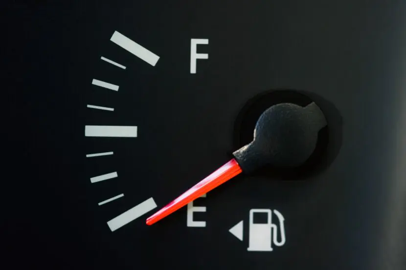 Out of gas Fuel gauge reading empty